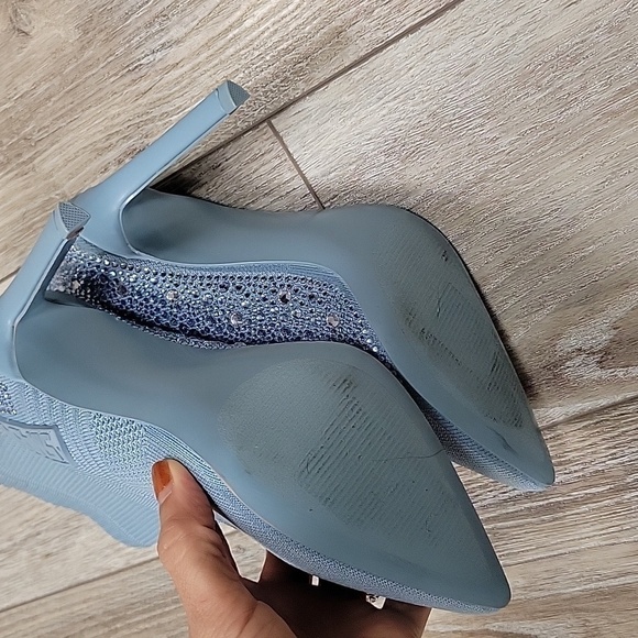 Steve Madden Size 6 Blue Rhinestone Studded Stiletto Boots - Picture 11 of 12